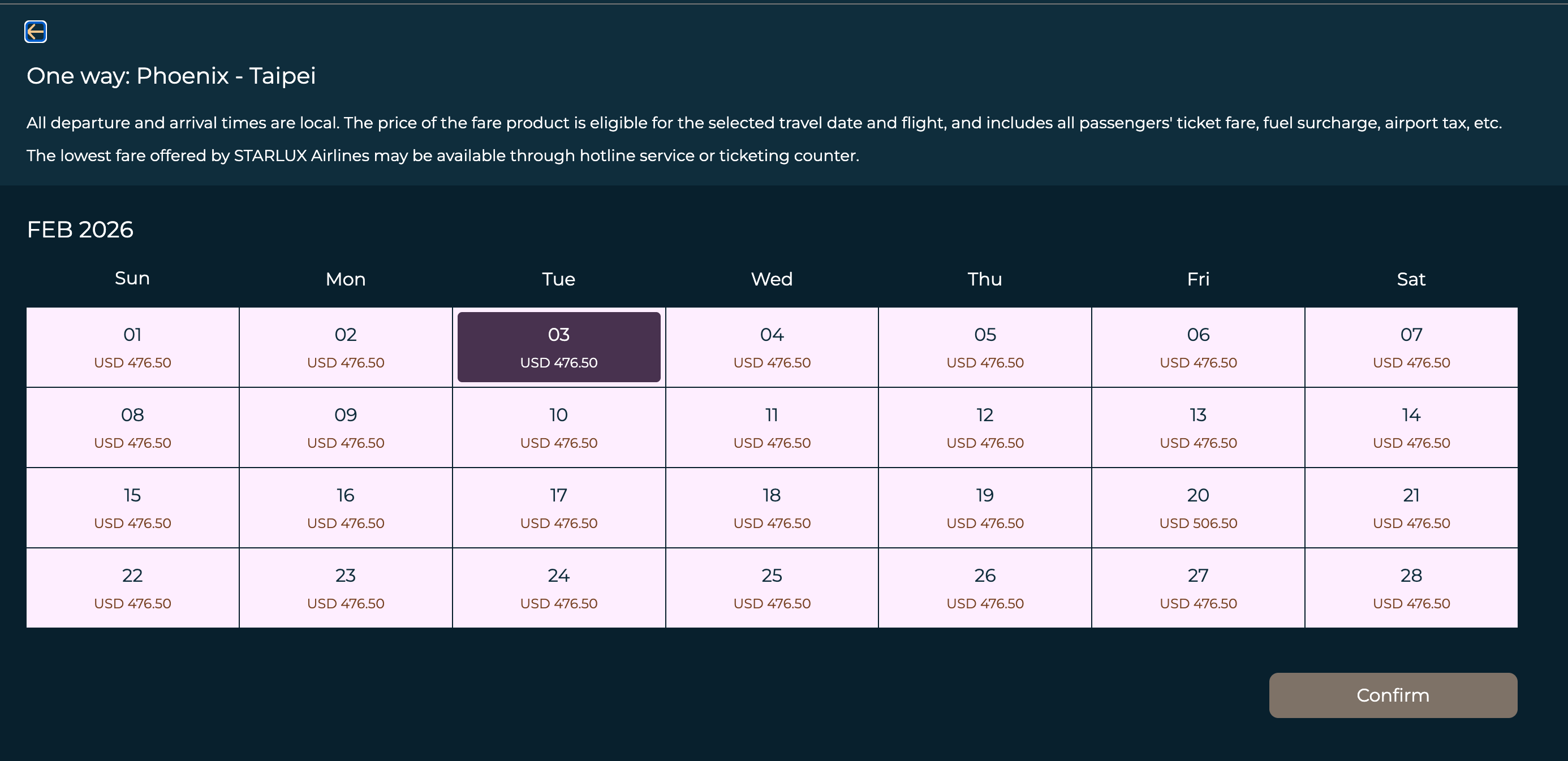 starlux booking